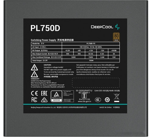Блок питания Deepcool PL750D