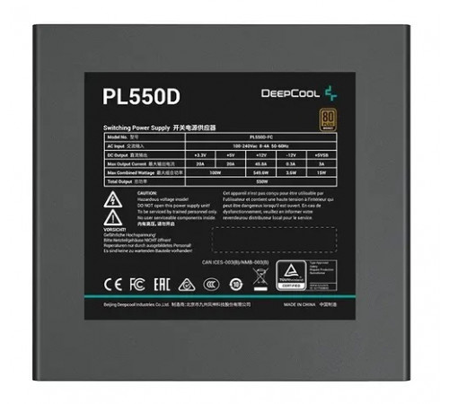 Блок питания Deepcool PL550D [R-PL550D-FC0B-EU]