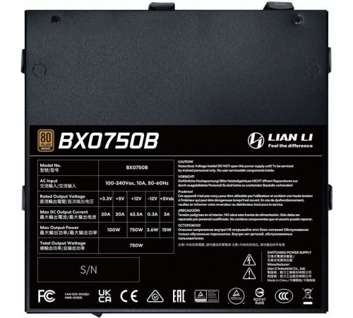 Блок питания Lian Li RB 750 G9P.BX0750B.B000.RU