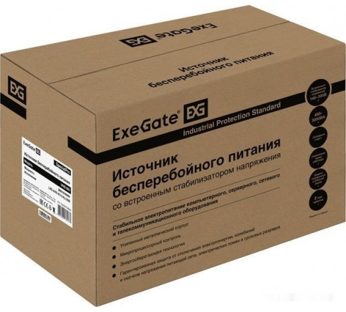 Источник бесперебойного питания Exegate SpecialPro UNB-800.LED.AVR.4C13.RJ.USB EX292774RUS