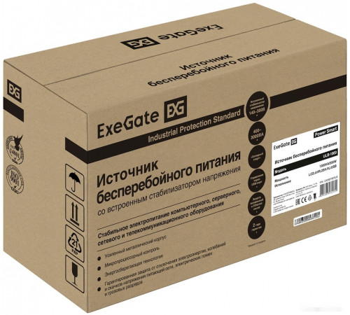 Источник бесперебойного питания Exegate Power Smart ULB-1000.LCD.AVR.2SH.RJ.USB EX292792RUS