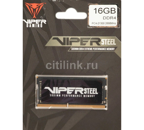 Модуль памяти Patriot Viper Steel 16GB DDR4 SODIMM PC4-21300 PVS416G266C8S