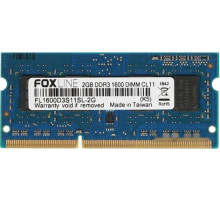 Модуль памяти Foxline 8GB DDR3 SODIMM PC3-12800 FL1600D3S11L-8G