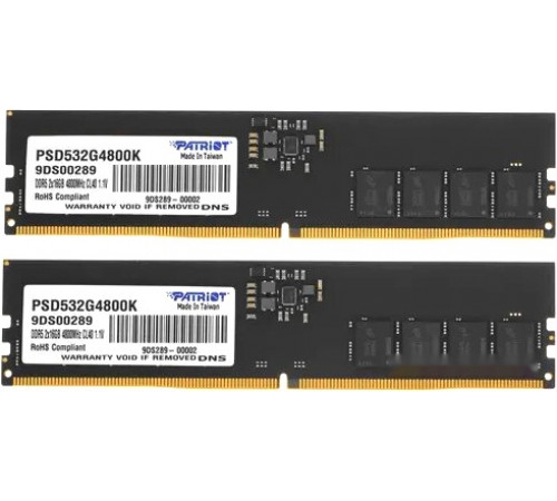 Модуль памяти Patriot Signature Line 2x16ГБ DDR5 4800 МГц PSD532G4800K