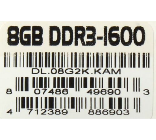 Модуль памяти Apacer 8GB DDR3 PC3-12800(DL.08G2K.KAM)