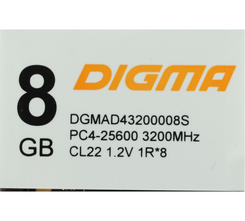 Модуль памяти DIGMA 8ГБ DDR4 3200 МГц DGMAD43200008S