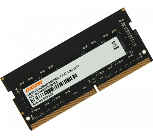 Модуль памяти DIGMA 16ГБ DDR4 SODIMM 3200 МГц DGMAS43200016S