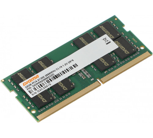 Модуль памяти DIGMA 32ГБ DDR4 SODIMM 2666 МГц DGMAS42666032D