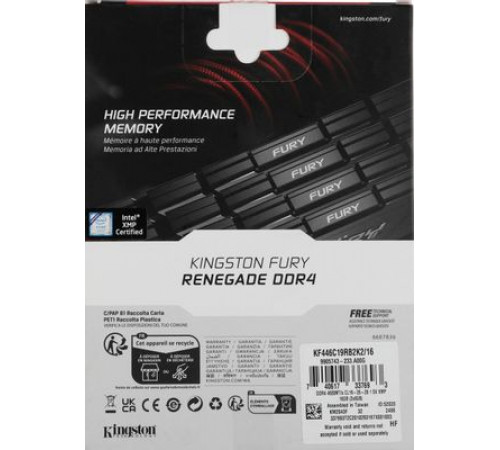 Модуль памяти Kingston FURY Renegade 2x8ГБ DDR4 4600 МГц KF446C19RB2K2/16