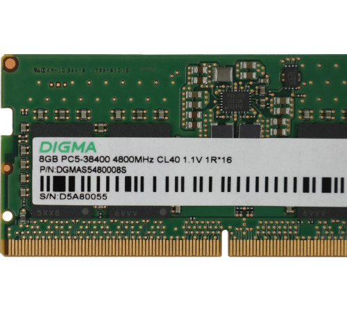 Модуль памяти DIGMA 8ГБ DDR5 SODIMM 4800 МГц DGMAS5480008S