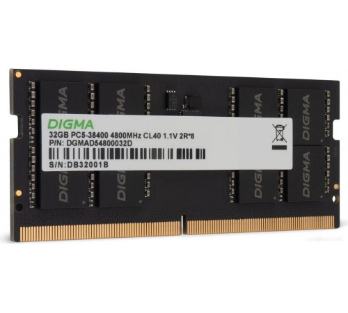 Модуль памяти DIGMA 16ГБ DDR5 SODIMM 4800 МГц DGMAS54800016S
