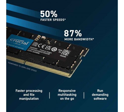 Модуль памяти Crucial 16ГБ DDR5 SODIMM 5600МГц CT16G56C46S5
