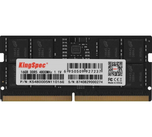 Модуль памяти KingSpec 16ГБ DDR5 SODIMM 4800 МГц KS4800D5N11016G
