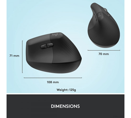 Вертикальная мышь Logitech Lift (графит)