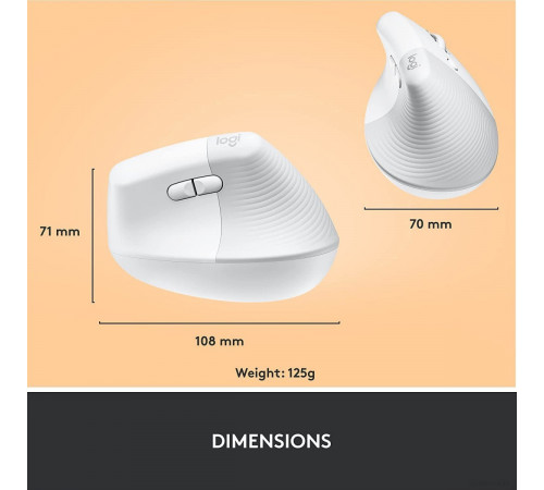 Вертикальная мышь Logitech Lift (белый)