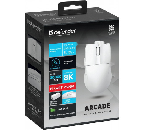 Игровая мышь Defender Arcade Pro GM-381 (белый)
