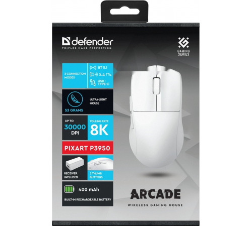 Игровая мышь Defender Arcade Pro GM-381 (белый)