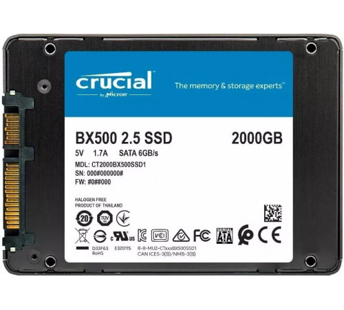 SSD Crucial BX500 2TB CT2000BX500SSD1