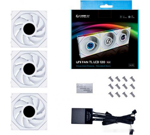 Набор вентиляторов Lian Li Uni Fan TL LCD 120 Triple Pack G99.12TLLCD3W.00