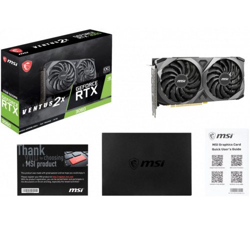 Видеокарта MSI GeForce RTX 3060 Ventus 2X 12G OC