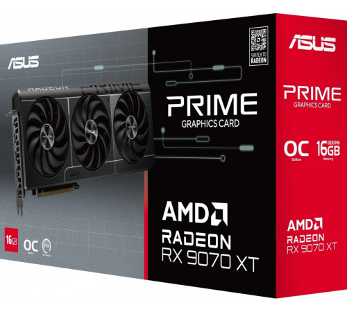 Видеокарта Asus Prime Radeon RX 9070 XT OC Edition 16GB GDDR6 PRIME-RX9070XT-O16G