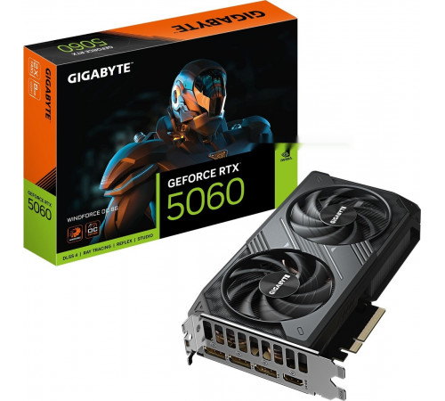 Видеокарта Gigabyte GeForce RTX 5060 Windforce OC 8G GV-N5060WF2OC-8GD