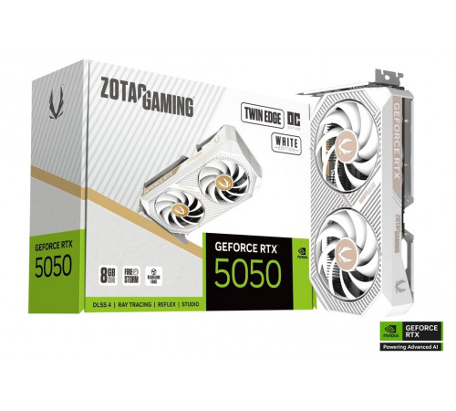 Видеокарта ZOTAC Gaming GeForce RTX 5050 Twin Edge OC White Edition ZT-B50500Q-10M