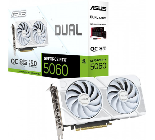 Видеокарта Asus Dual GeForce RTX 5060 8GB GDDR7 White OC Edition DUAL-RTX5060-O8G-WHITE