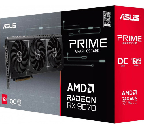 Видеокарта Asus Prime Radeon RX 9070 Evo OC Edition 16GB GDDR6 PRIME-RX9070-O16G-EVO