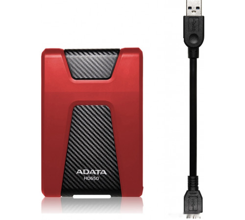 Внешний жёсткий диск A-Data DashDrive Durable HD650 AHD650-1TU31-CRD 1TB (красный)