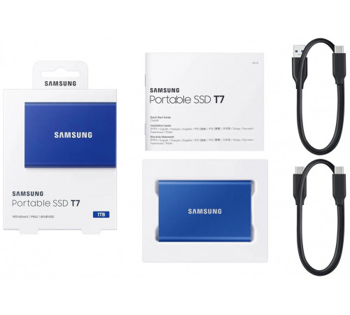 Внешний жёсткий диск Samsung T7 1TB (синий)