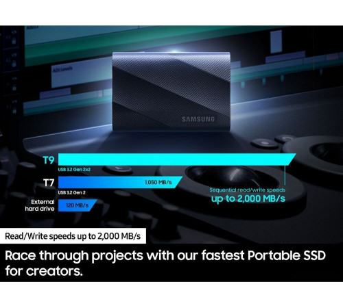 Внешний жёсткий диск Samsung T9 1TB (черный)