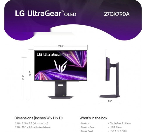 Монитор LG UltraGear OLED 27GX790A-B