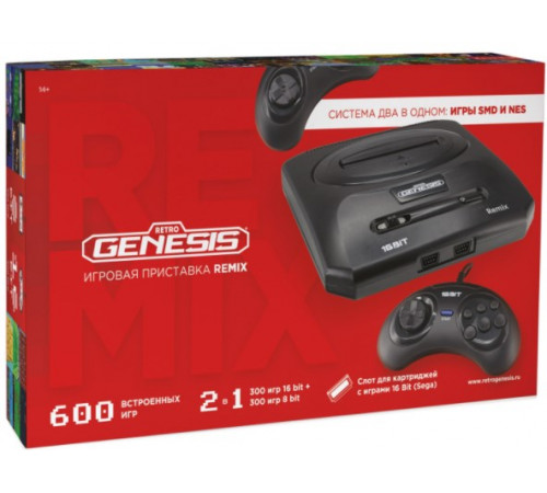 Игровая приставка Retro Genesis Remix Wireless 8+16 Bit (2 геймпада, 600 игр)