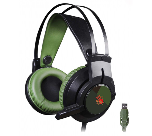 Компьютерная гарнитура A4Tech Bloody J450 (черный/зеленый)