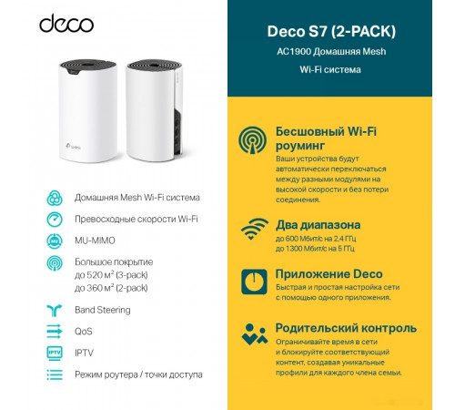 Беспроводной маршрутизатор TP-Link Deco S7 (2 шт)