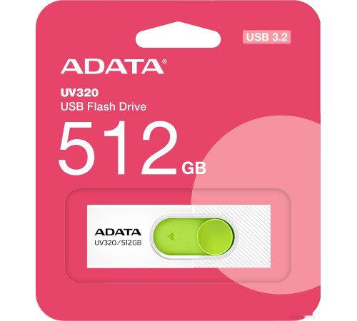 USB Flash A-Data UV320 512GB (белый/зеленый)