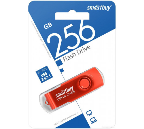 USB Flash SmartBuy Twist 3.0 256GB (красный)