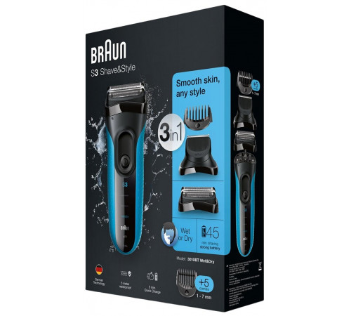 Электробритва мужская Braun 3010BT Series 3 Shave&Style