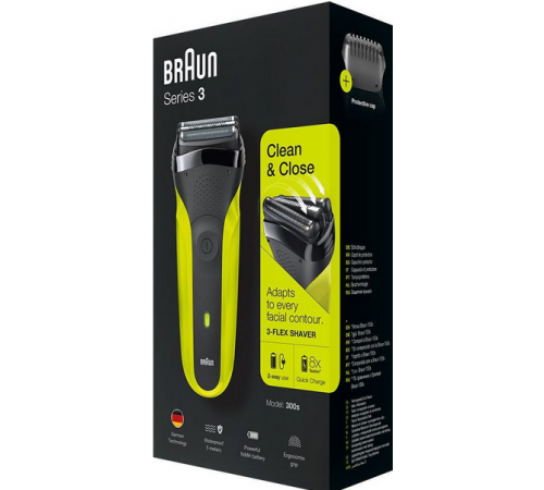Электробритва мужская Braun Series 3 300s (зеленый)