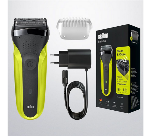 Электробритва мужская Braun Series 3 300s (зеленый)