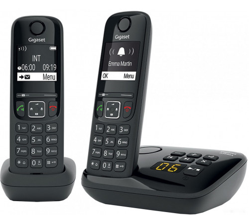 Радиотелефон Gigaset AS690A DUO RUS (черный)