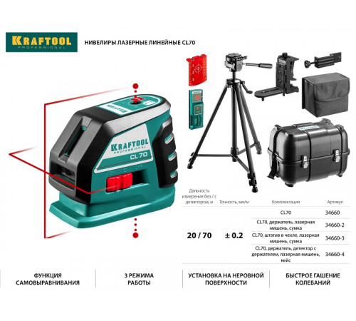 Лазерный нивелир Kraftool CL-70-4