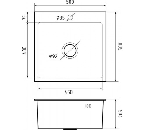 Кухонная мойка GranFest Metal GF-5050 PVD Графит