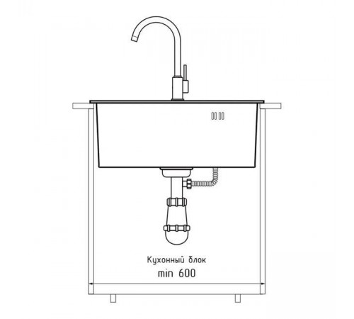 Кухонная мойка GranFest Metal GF-5050 PVD Графит