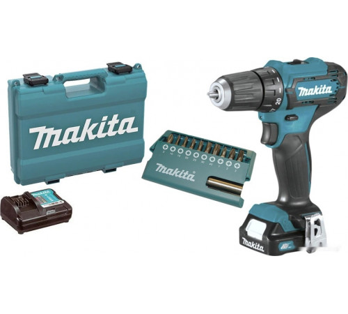 Дрель-шуруповерт Makita DF333DAX13 (с 2-мя АКБ, кейс +набор оснастки)