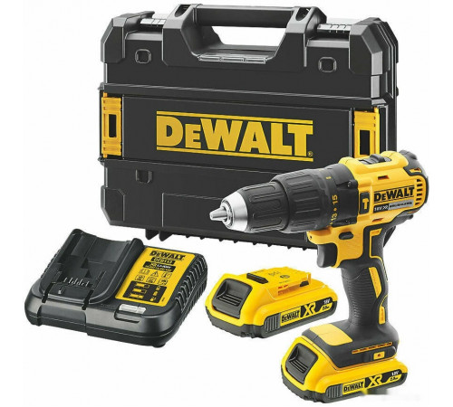 Ударная дрель-шуруповерт DeWALT DCD778D2T-QW (с 2-мя АКБ, кейс)