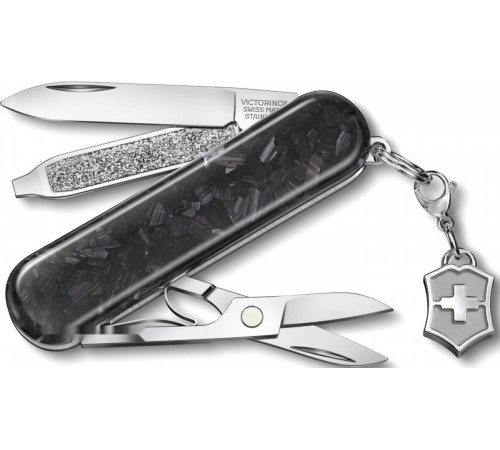 Туристический нож Victorinox Classic Brilliant Carbon 0.6221.90 (черный/серебристый)
