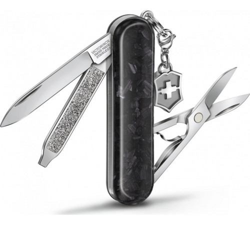 Туристический нож Victorinox Classic Brilliant Carbon 0.6221.90 (черный/серебристый)