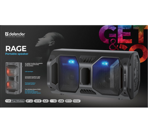 Портативная акустика Defender Rage